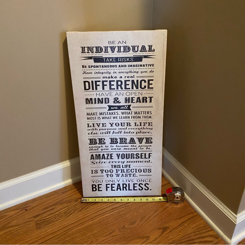 Inspirational quote wall hanging from Target